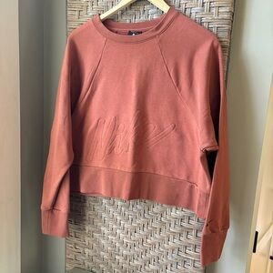 Nike Cropped Dri-Fit Sweatshirt - Orange - Size Large